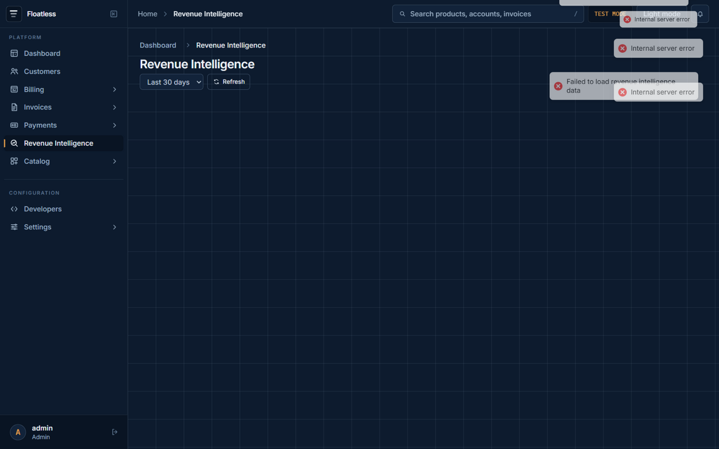 Revenue intelligence dashboard